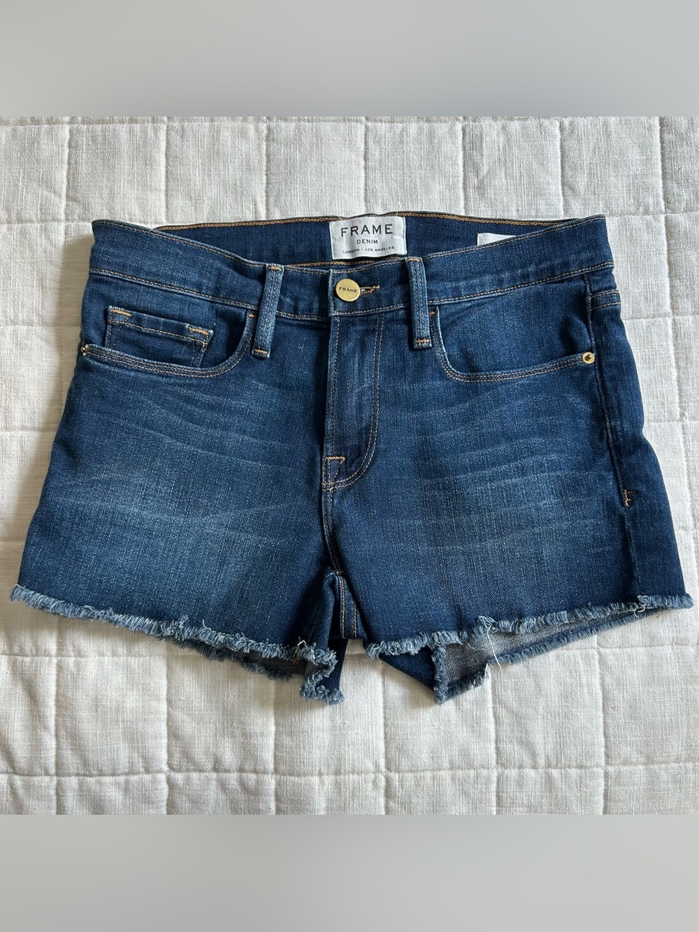 FRAME Denim Mid Blue High-Rise LE Cutoff Jeans size 24
